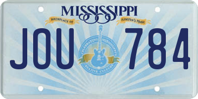 MS license plate JOU784