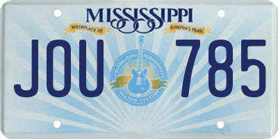 MS license plate JOU785