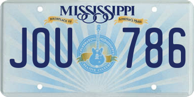 MS license plate JOU786
