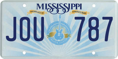 MS license plate JOU787