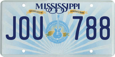 MS license plate JOU788