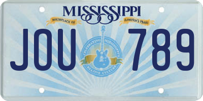 MS license plate JOU789