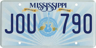 MS license plate JOU790