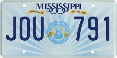 MS license plate JOU791