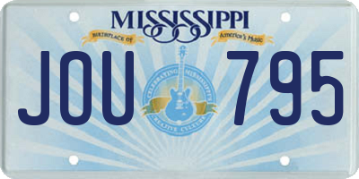 MS license plate JOU795