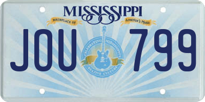 MS license plate JOU799