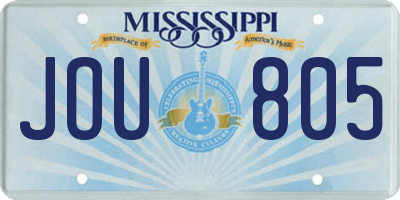 MS license plate JOU805