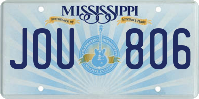 MS license plate JOU806