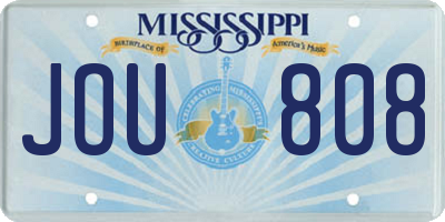MS license plate JOU808