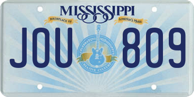 MS license plate JOU809