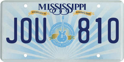 MS license plate JOU810
