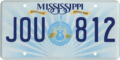 MS license plate JOU812