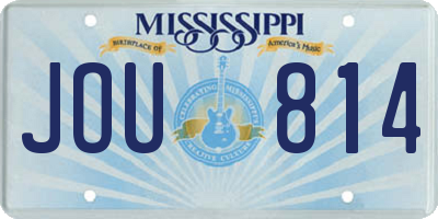 MS license plate JOU814