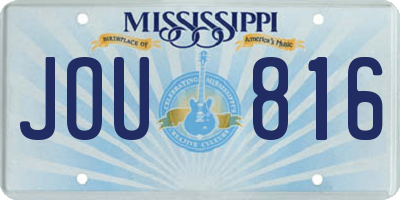 MS license plate JOU816