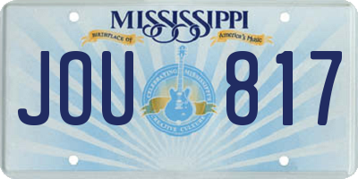 MS license plate JOU817