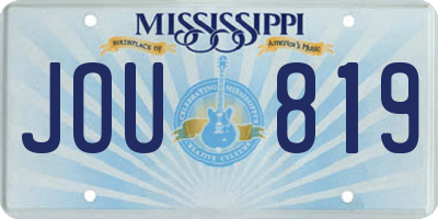 MS license plate JOU819