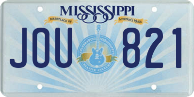 MS license plate JOU821