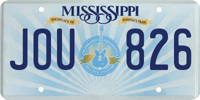 MS license plate JOU826