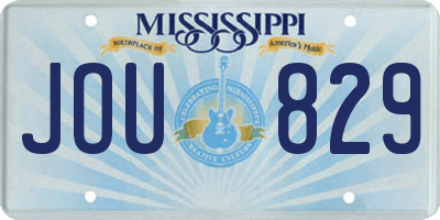 MS license plate JOU829