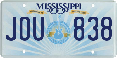 MS license plate JOU838