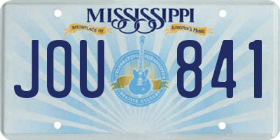 MS license plate JOU841