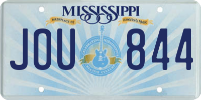 MS license plate JOU844
