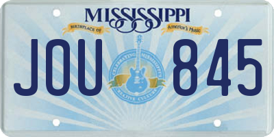 MS license plate JOU845