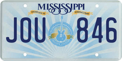 MS license plate JOU846