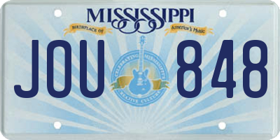 MS license plate JOU848