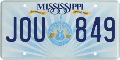 MS license plate JOU849