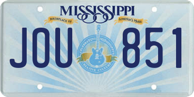 MS license plate JOU851