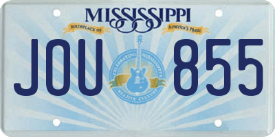 MS license plate JOU855