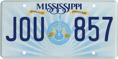 MS license plate JOU857