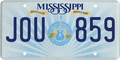 MS license plate JOU859