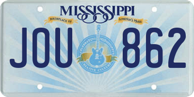 MS license plate JOU862
