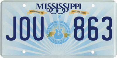 MS license plate JOU863