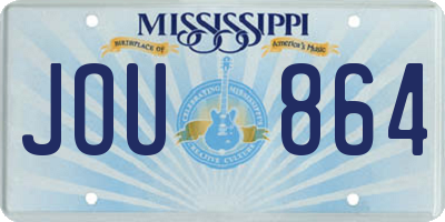MS license plate JOU864