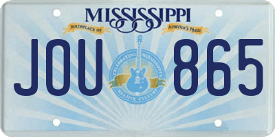 MS license plate JOU865