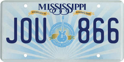 MS license plate JOU866