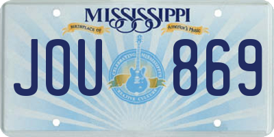 MS license plate JOU869
