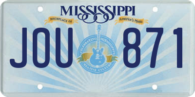 MS license plate JOU871