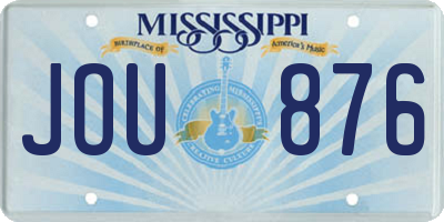 MS license plate JOU876