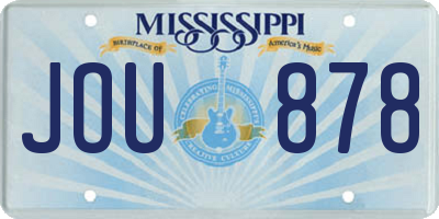 MS license plate JOU878