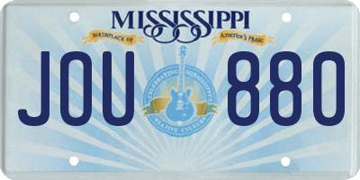 MS license plate JOU880