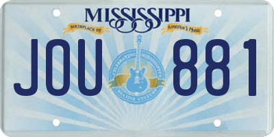 MS license plate JOU881