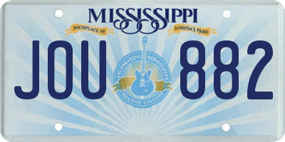 MS license plate JOU882