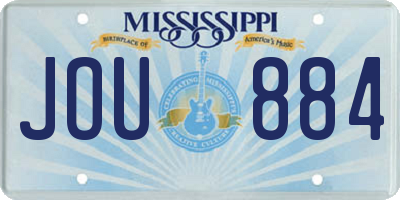 MS license plate JOU884