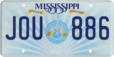 MS license plate JOU886