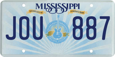 MS license plate JOU887