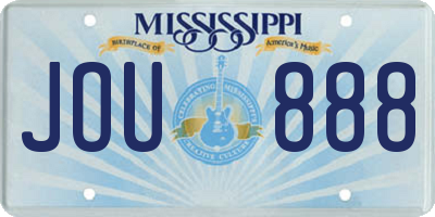 MS license plate JOU888